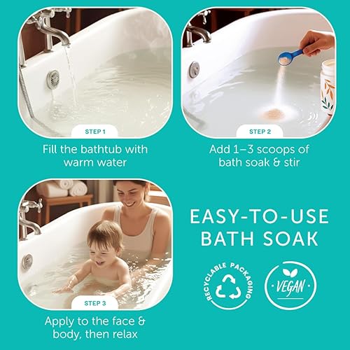 Miniatura 5 de Mambino Organics Jabón de baño de avena coloidal calmante en polvo, para recién nacidos, niños, madres con piel seca y sensible, lavado de bebé sin