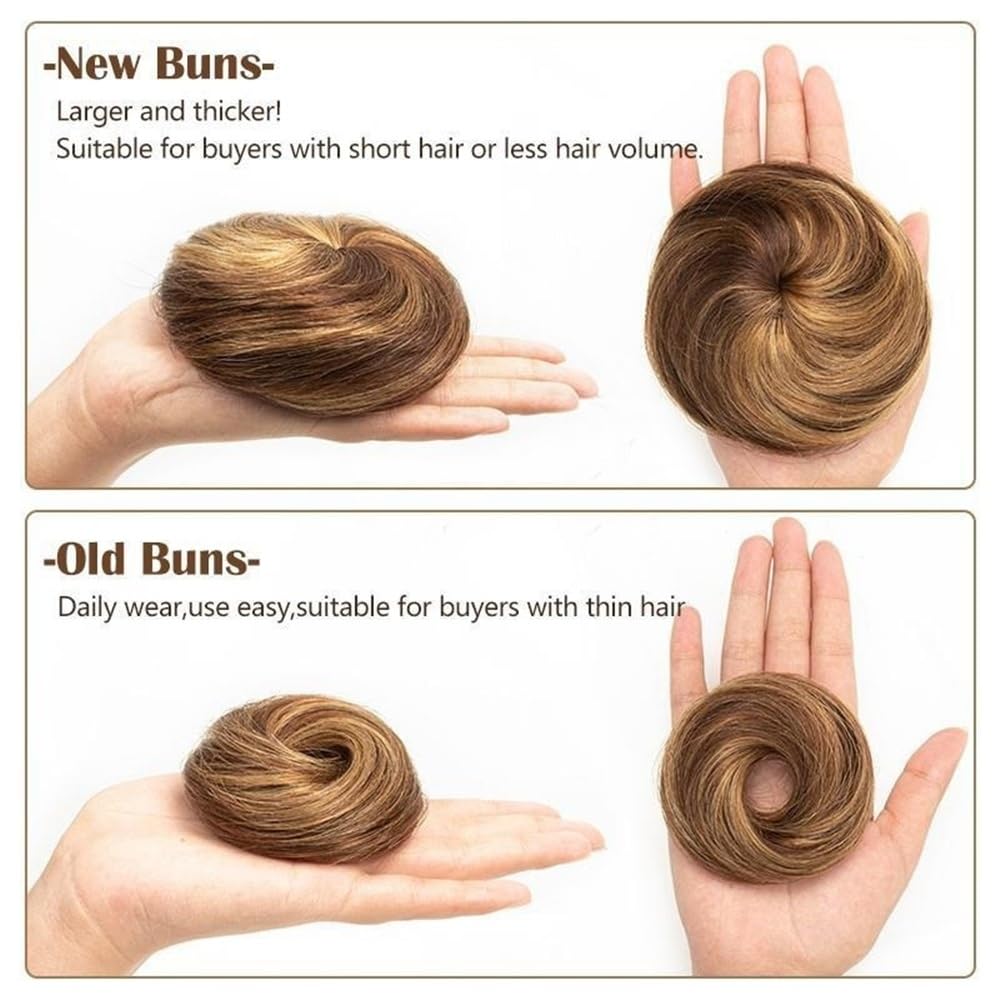 sztuczne włosy kok Ludzkie włosy Bun Extension Instant Up-Do Donut Chignon Drawstring Ponytail Hairpieces Akcesoria do włosów(24)