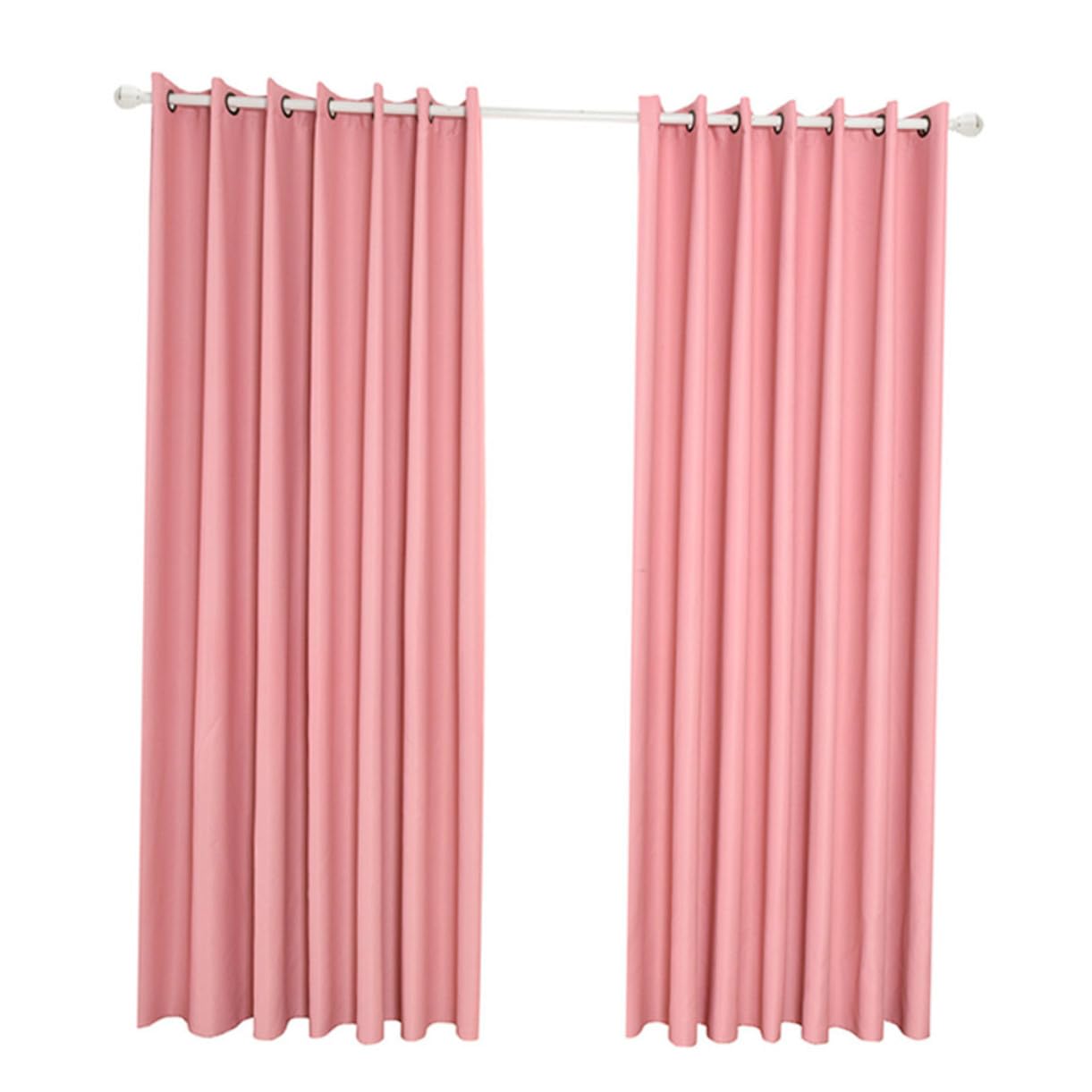 Rideaux occultants en polyester rose à œillets pour la décoration élégante de la chambre