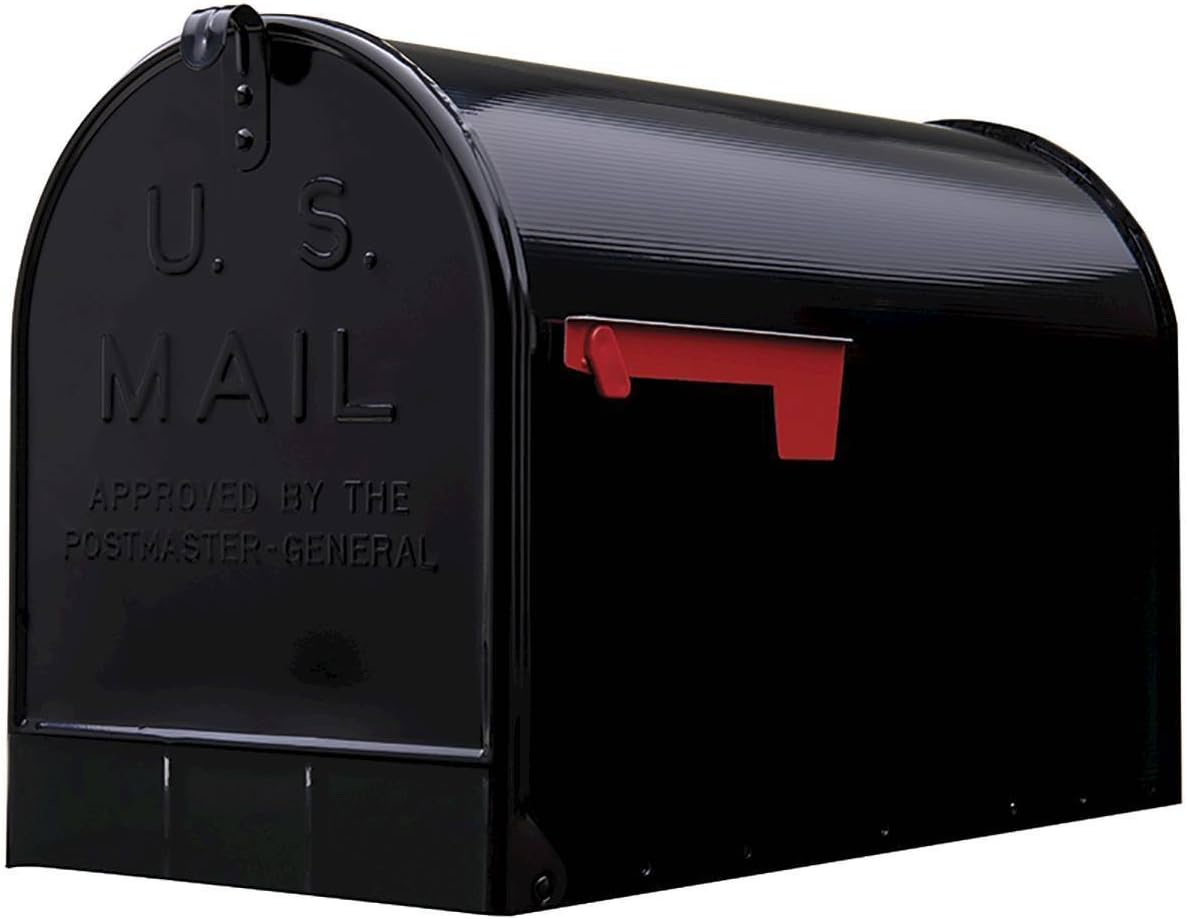 SHADOW WALKER Black Gibraltar Extra-Large Steel Post-Mount Mailbox Post-Mount E1600B00