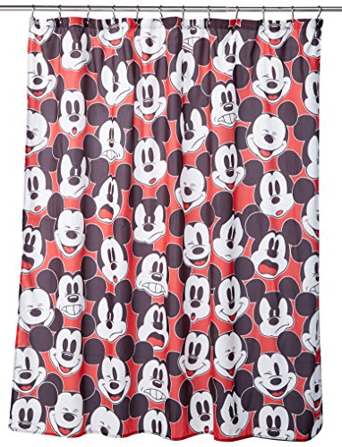 Disney Rideau de Douche Mickey Mouse et Minnie Mouse en Tissu - 177,8 x 182,9 cm