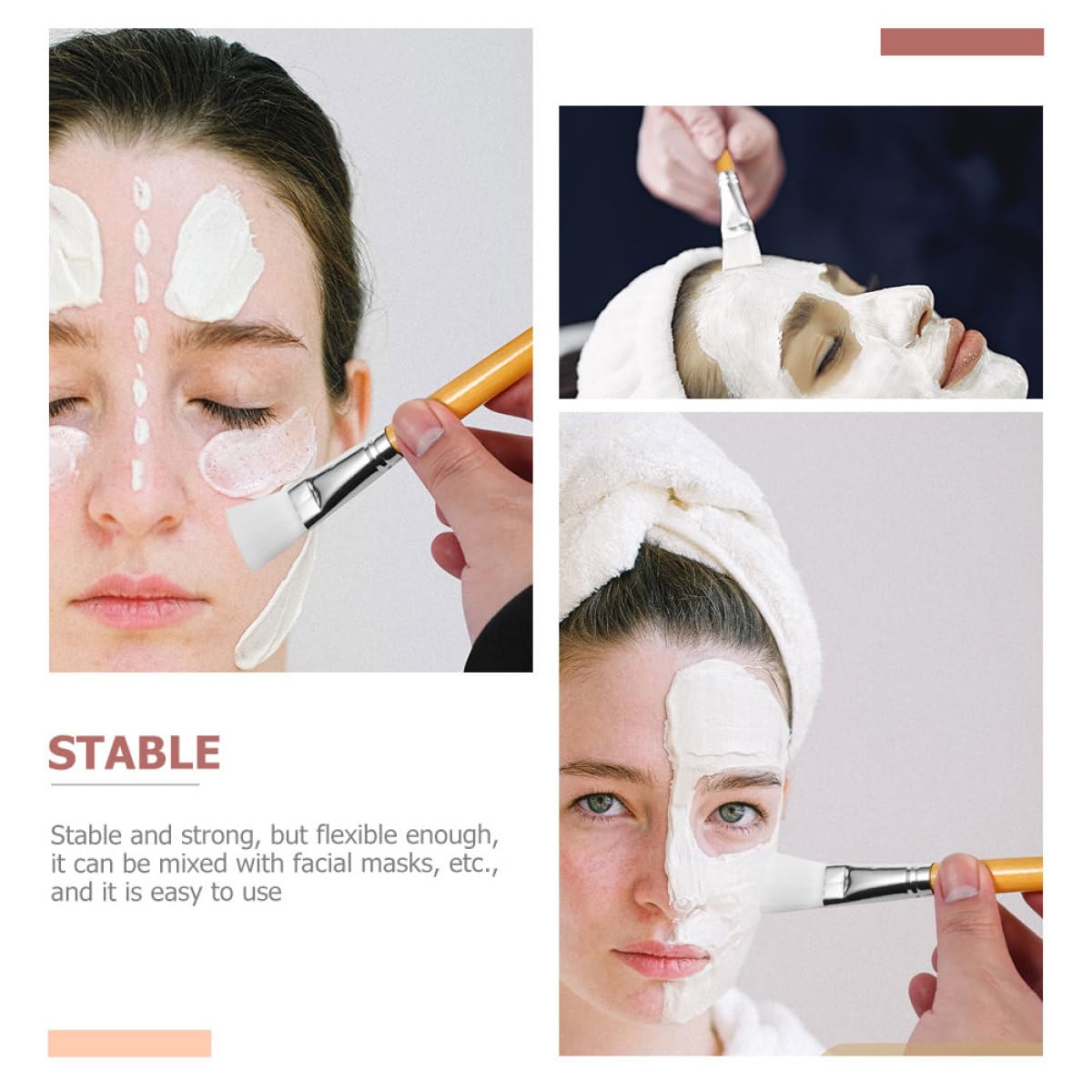 Set Pratica e Facile da Trasportare Ciotola per Maschera Viso in Legno Colore Casuale con Pennello e Spatola per Uso Professionale in Saloni di Bellezza e Viaggi