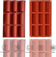 Vista 3 de Moldes de silicona para cilindros – Molde de troncos de 9 cavidades para tartas, molde de chocolate, moldes de silicona antiadherentes para hornear