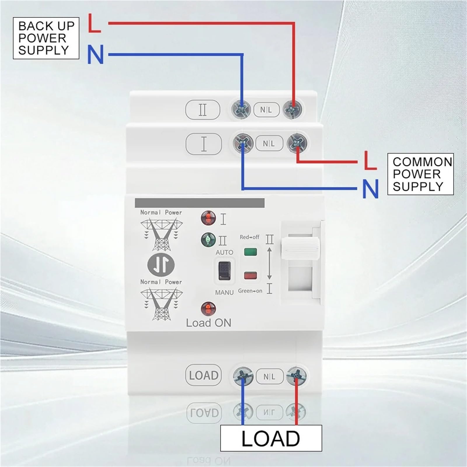 Interruttore di trasferimento automatico a doppia alimentazione Din Rail ATS LN 220/110V 2P 80A piccolo, selettori elettrici, generatore ininterrotto(2P 110V)