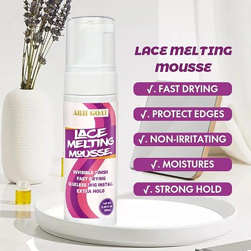 Miniatura 5 de Mousse de fusión de encaje 5.28 oz5.1 fl oz, sujeción extremadamente firme, con aloe vera y aceite de oliva, sin residuos, fórmula de larga