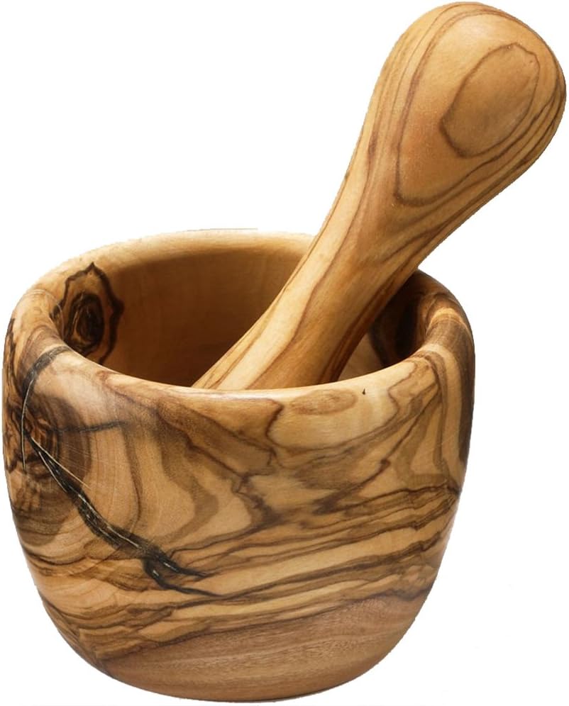 Berard Olive Wood Mortar and Pestle, 2.7 Inch