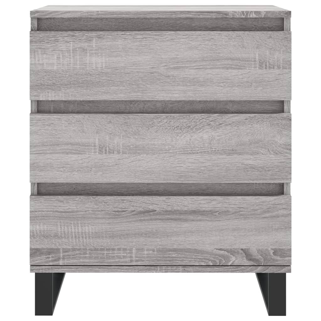 Buffet gris Sonoma 60 x 35 x 70 cm en bois avec pieds en fer – Meuble durable pour espace de rangement et accessoires de maison, surface résistante à l'humidité, commode stable