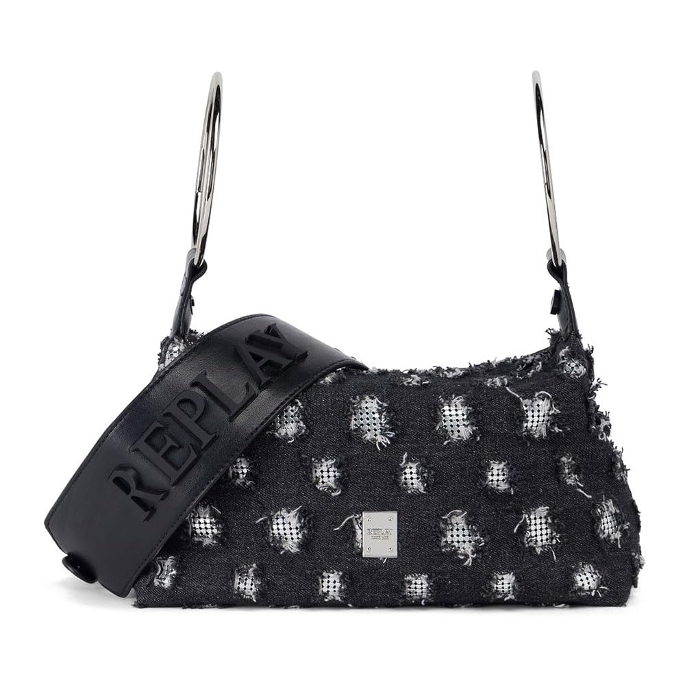 Replay Women Fw3004 Handbag, 0097 Washed Black, Einheitsgröße