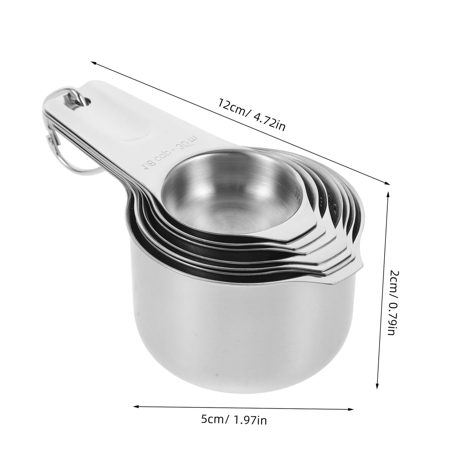 Homoyoyo Tasses à Mesurer en Acier Inoxydable avec Graduation Ensemble 7 Pièces Empilables Précision 08 MM pour Pâtisserie Cuisine Ustensiles de Cuisson Réutilisables Format Compact