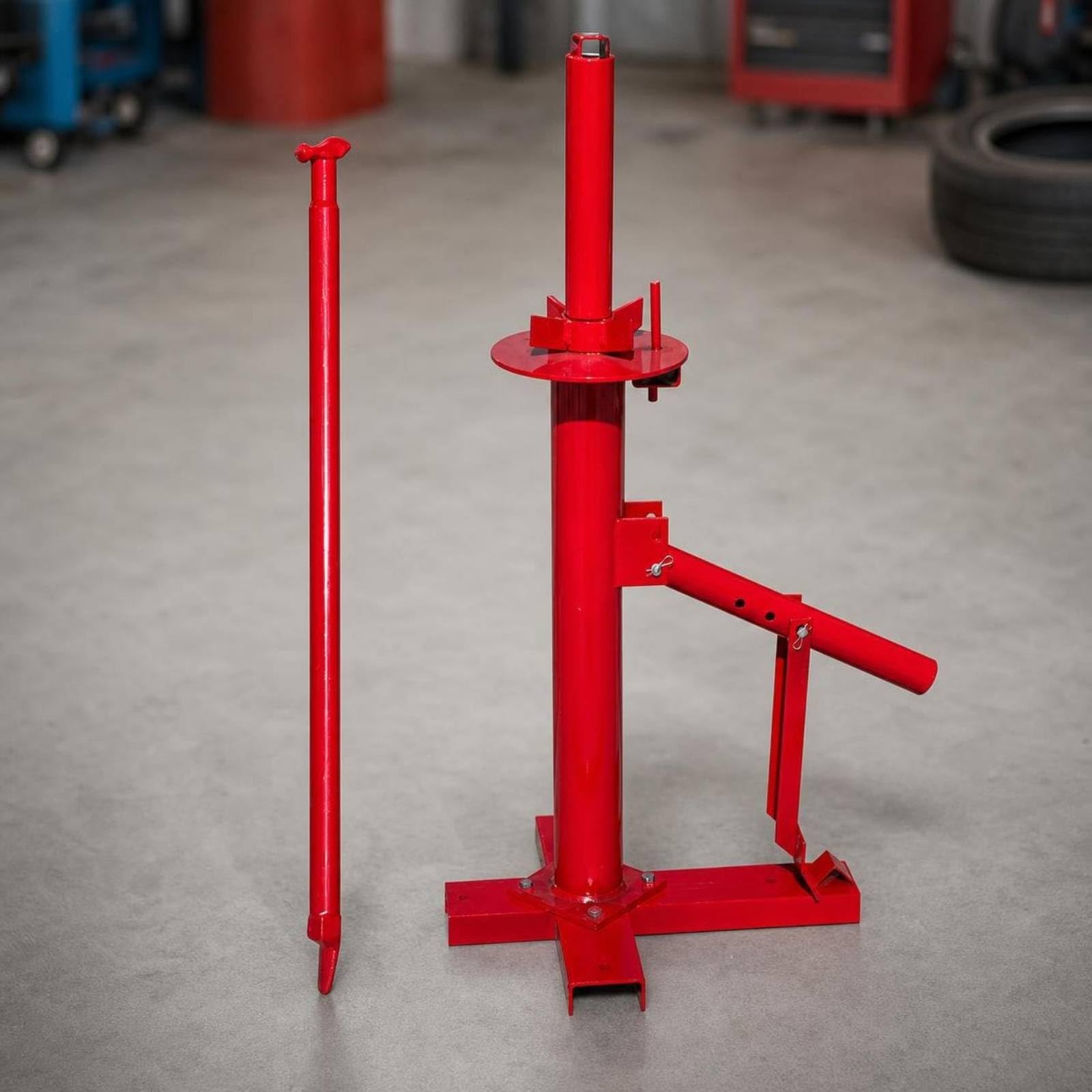 Démonte-Pneu Manuel Machine de Changement de Pneus Équipement à Levier Décolle-Talon en Acier avec Socle à Boulonner et Levier de 90 Cm Adapté aux