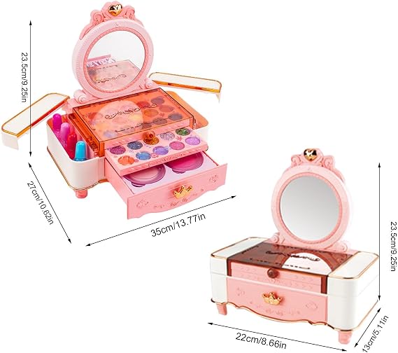 Girls Makeup Set for Kids | Kids Makeup Kit for Girl,Washable Toddler Makeup Kit, Real Washable Pretend Cosmetic Set Toys for 3-12-Year-Olds, Children Princess Makeup