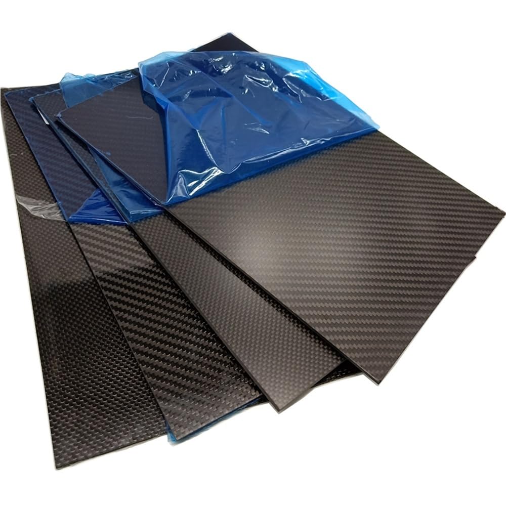 Foglio composito in fibra Foglio di carbonio artigianale nero 3K, larghezza 245 mm, lunghezza 395, finitura opaca in twill, anti-invecchiamento, 1 pezz0(1.5mm)
