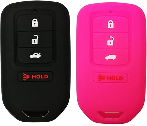 Miniatura 7 de Alegender - Funda protectora de caucho, 4 botones,soporte para llavero (no incluido), para entrada remota inteligente sin llaves,para Honda Civic EX