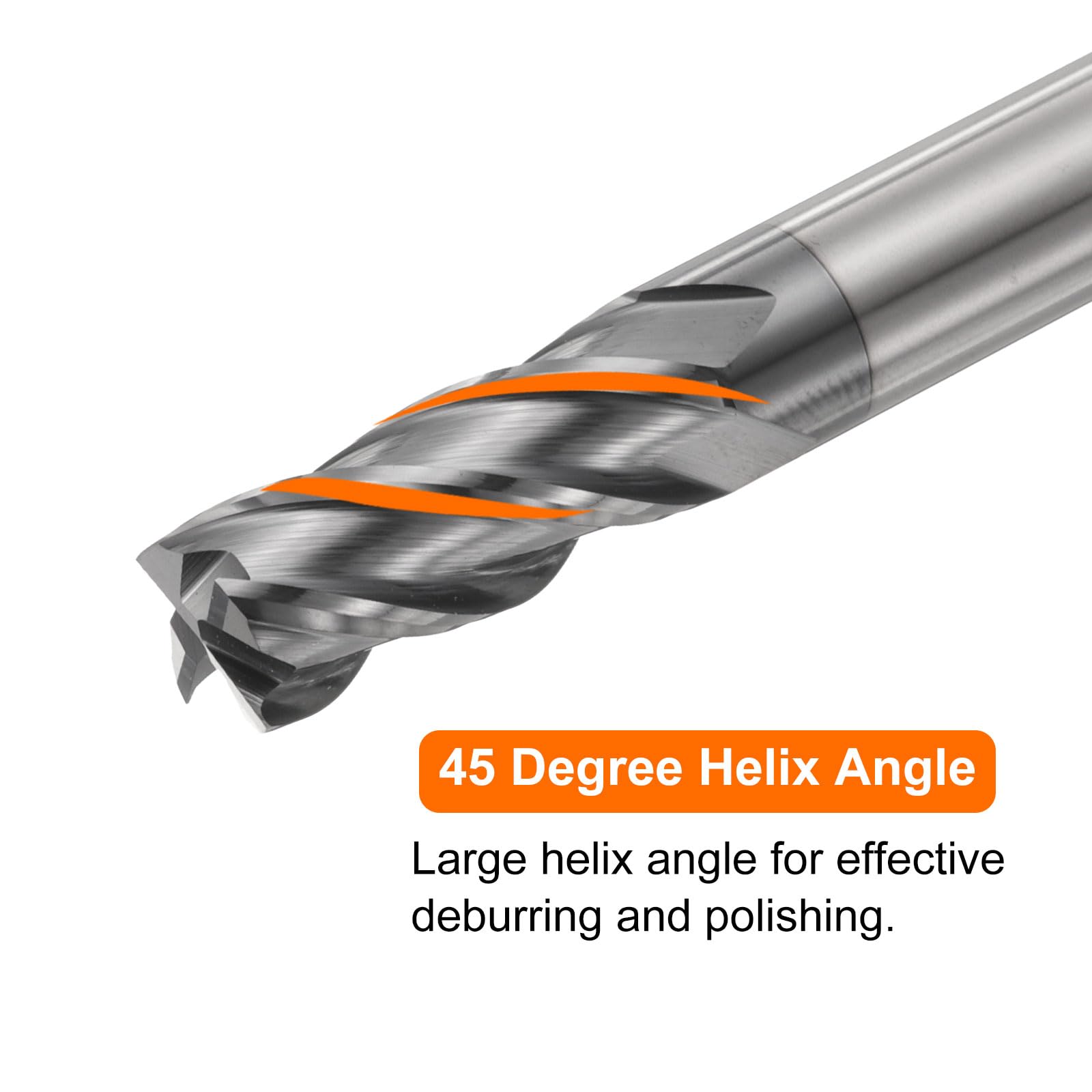 sourcing map Hartmetall-Schaftfräser, quadratisch, 10 mm Schnittdurchmesser, 4 Rillen, TiAlN-beschichteter Fräser für gehärteten Stahl, Metall (10 mm Schaft, 30 mm Schnittlänge, 75 mm lang, 45 Grad,
