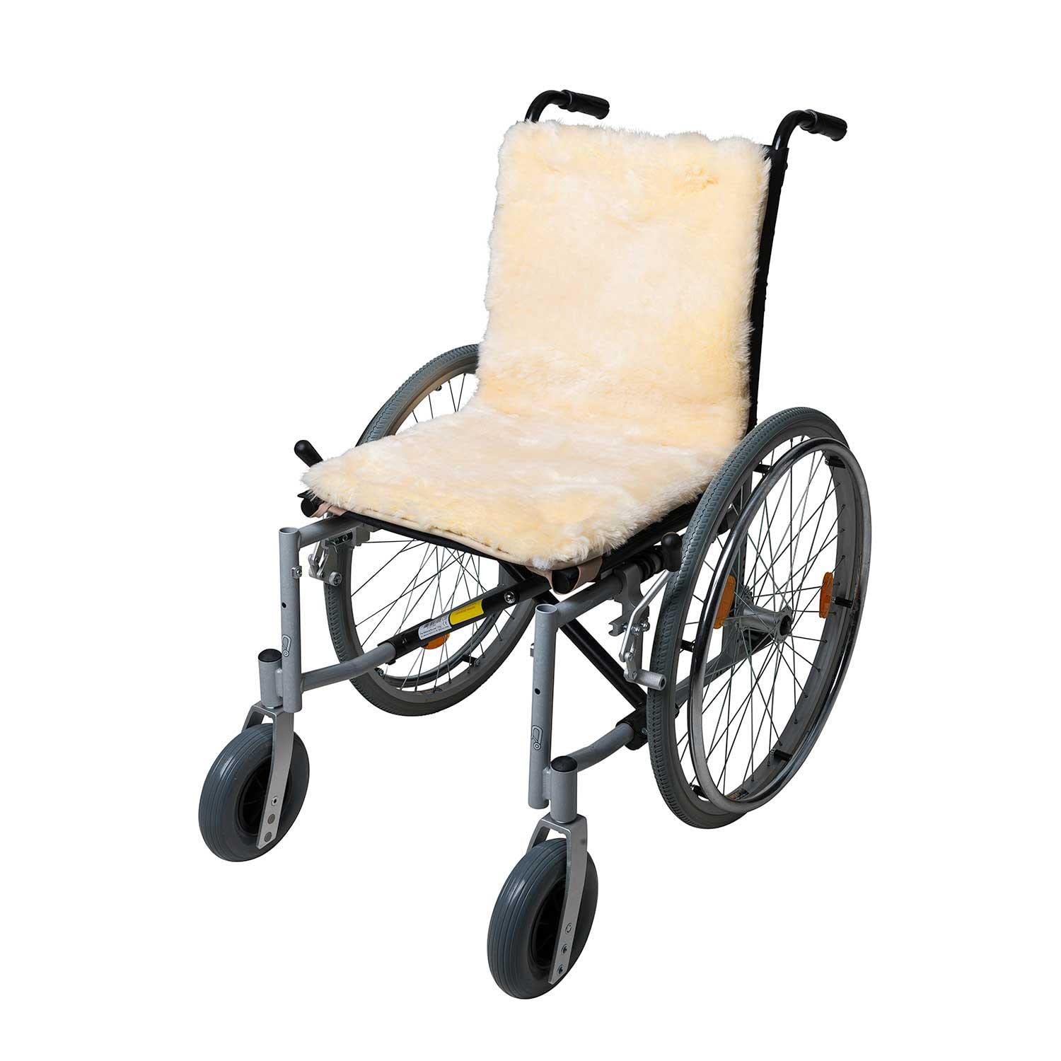 The Wool Company Sheepskin Cover For Wheelchair Natural - Warm and Cosy - 100% Lambskin with Suedette Backing