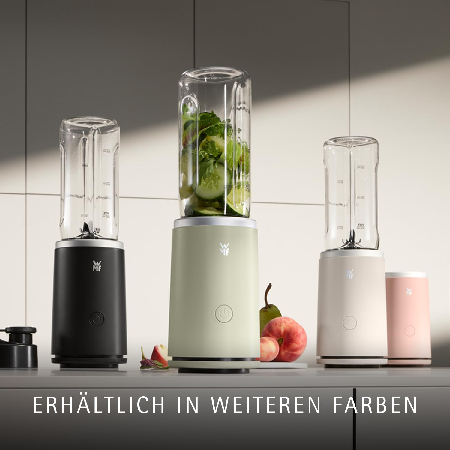 WMF Mix & Go Touch Smoothie Maker to go, tragbarer Mixer & kompakter Standmixer, 500 W Hochleistungsmixer, Ultra-Blade Edelstahlklinge, auslaufsichere To-Go Trinkflasche, recycelter Kunststoff, Lava