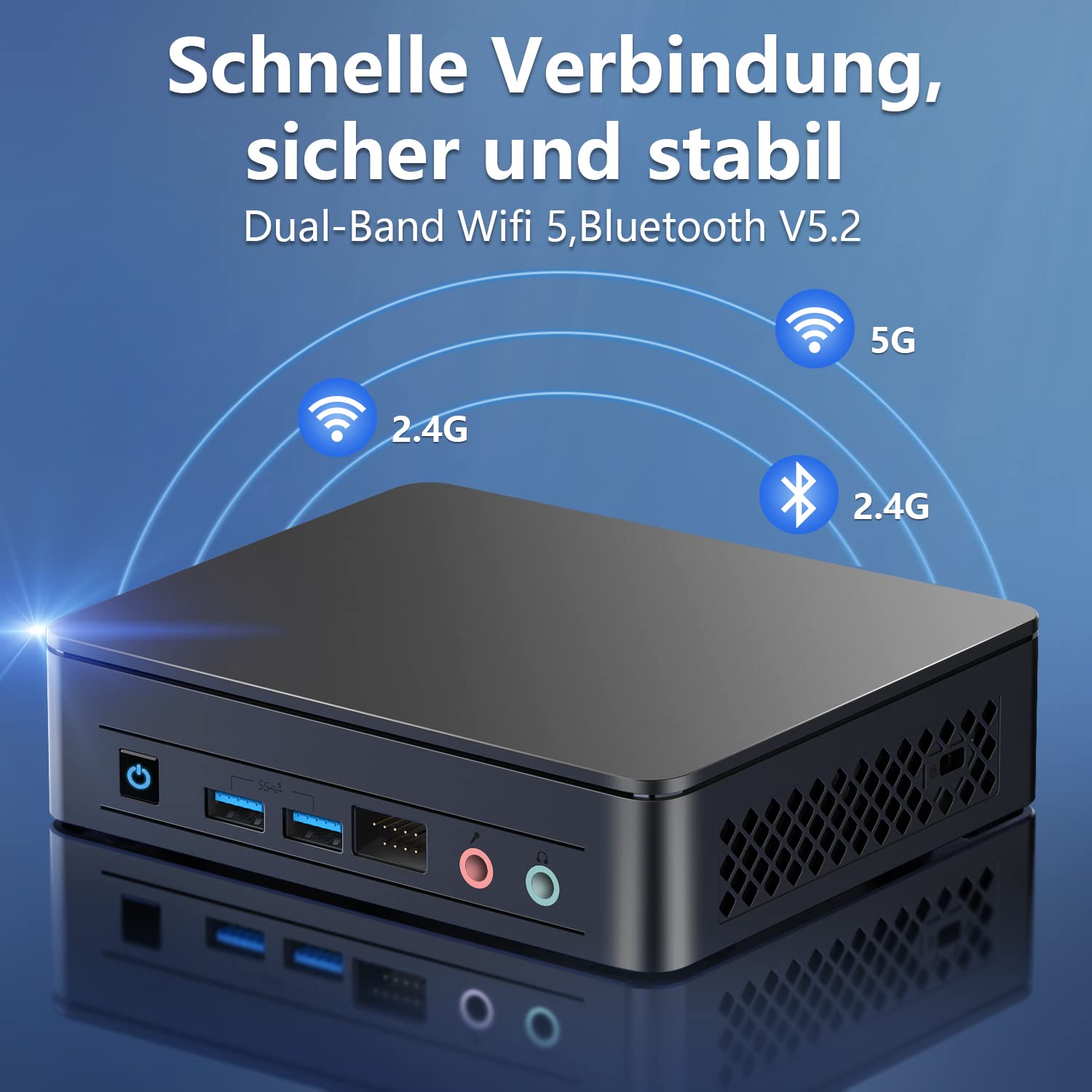 Intel/Asus Mini PC NUC 11 Essentiall mit 11th Gen N5105 bis zu 2,9 GHz, Mini Desktop Computer 8GB RAM, 256GB SSD, Windows 11 Pro Desktop Computer Dual 4K UHD HDMI WiFi Bluetooth v5.1