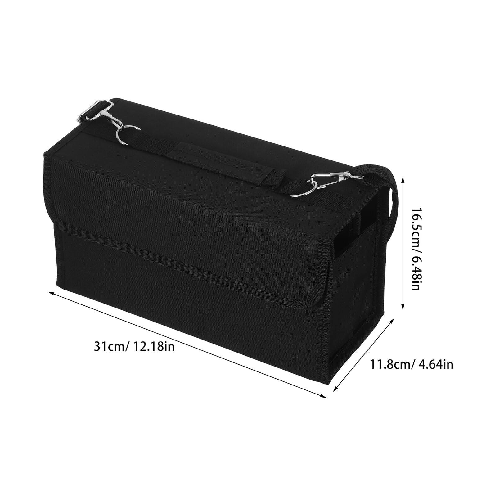 Custodia per Pennarelli con Maniglia per Trasporto Comodo e Protezione Sicura con 80 Scomparti Nero Porta Pennarelli Artistici e Materiali da Ufficio per Hobby Creativi e Arte