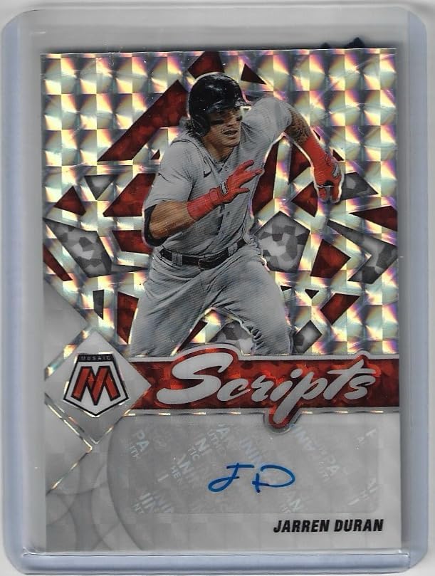Jarren Duran Autographed Scripts Mosaic Prizm Rookie Card Collectible Baseball Card - 2022 Panini Mosaic Baseball Card #SC-10 (Red Sox)