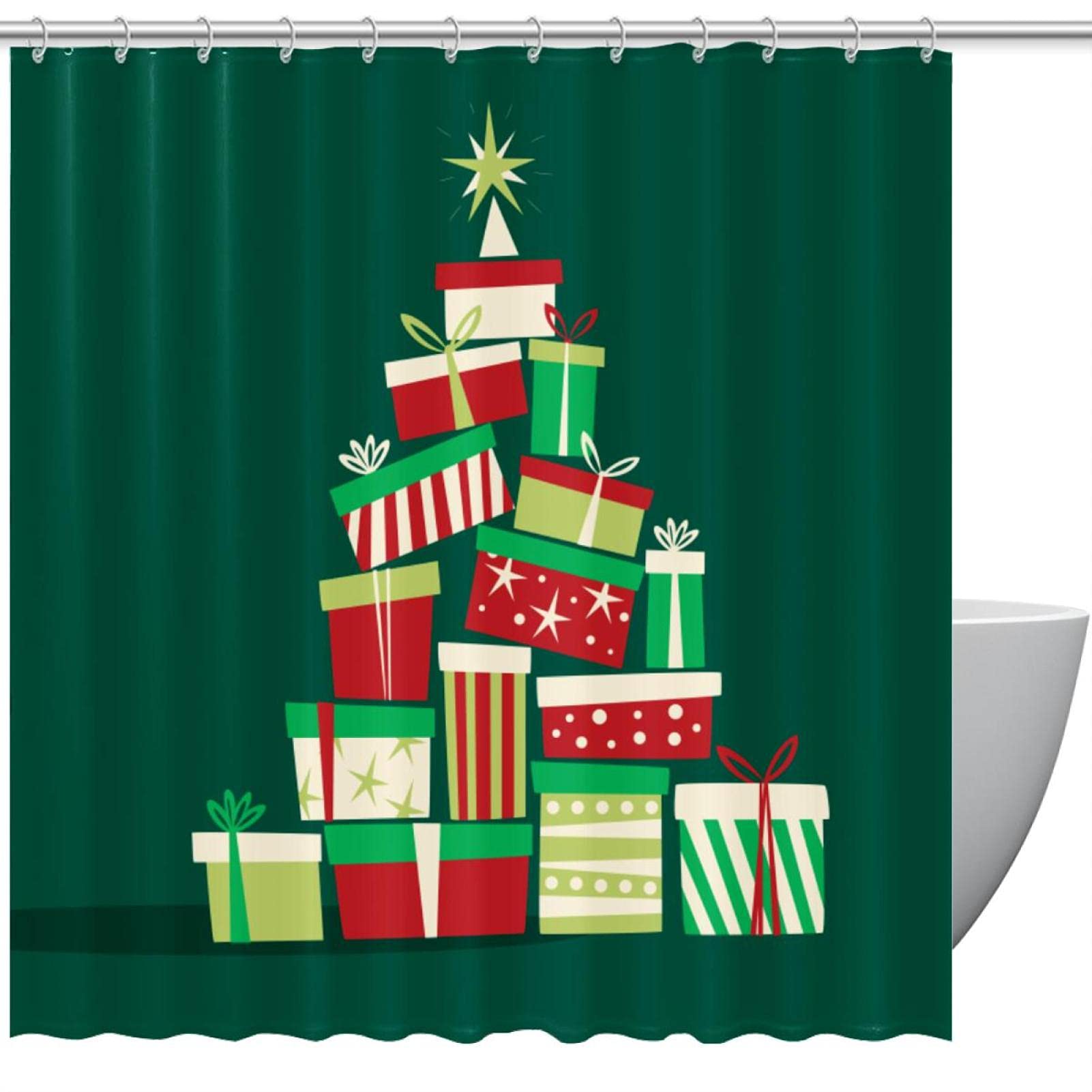 Rideau de douche Sapin de Noël évite les éclaboussures 183 cm
