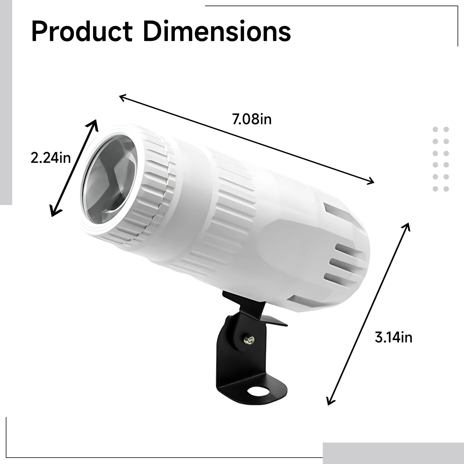 RGBW - Luz de bola de espejo 4 en 1, punto LED superbrillante para bolas de discoteca, 2.2 x 7.1 x 3.1 pulgadas, iluminación de discoteca de fiesta interior, control remoto, acabado blanco
