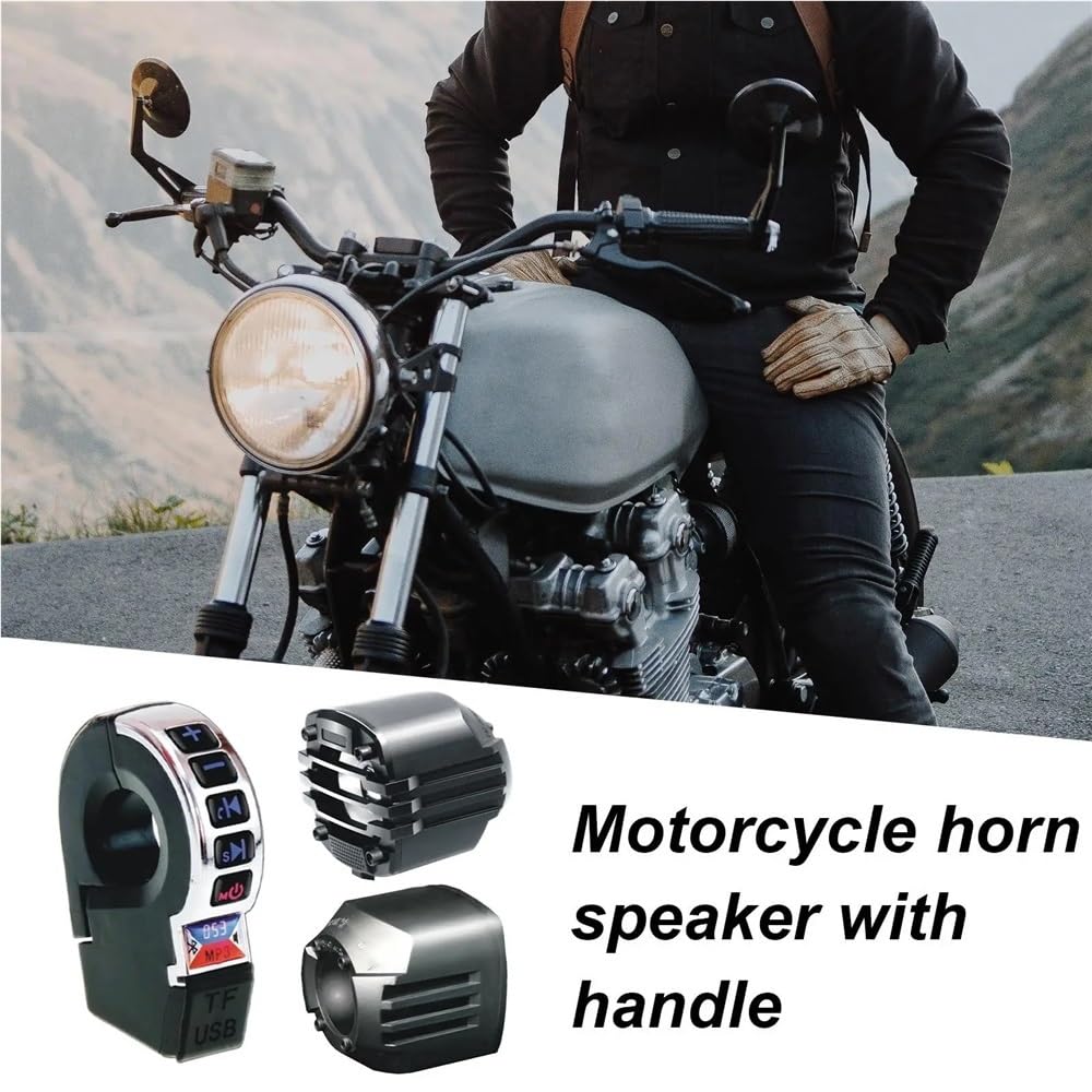 Haut-Parleur Amplificateur Haut-Parleur De Moto, Guidon sans Fil, avec Chargeur Téléphone Intégré, Barre Son pour Scooter, Vélo, Voiture