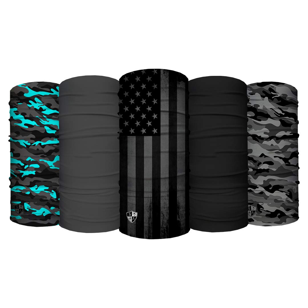 S A Kids Shield 5-Pack of Multipurpose UV Face Shields for Boys & Girls (Military Camo)