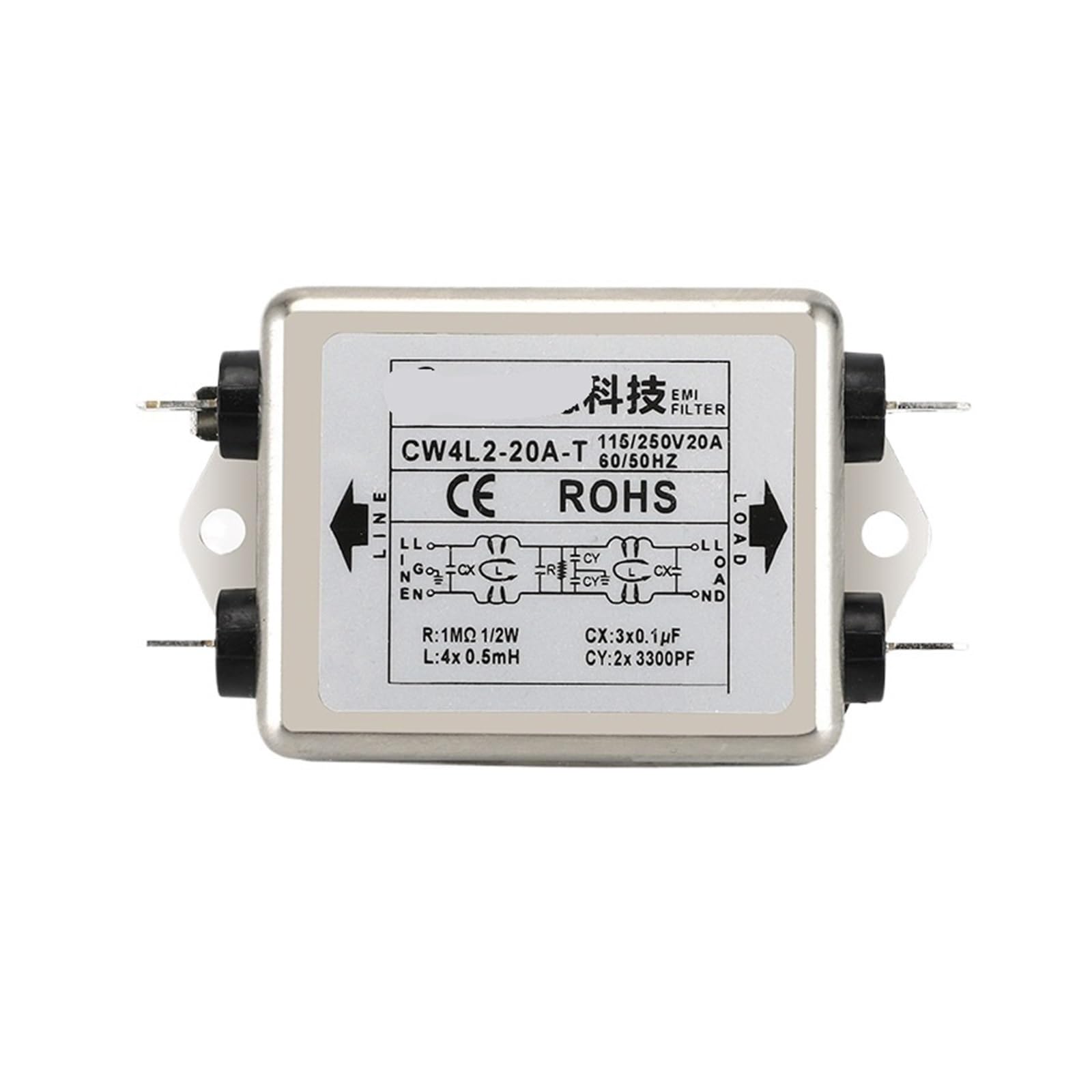 Filtro de potencia mejorado CW4L2-TS doble etapa supresor de ruido 20A