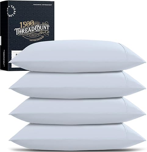 Miniatura 20 de TEXAS LINEN CO. Juego de sábanas de algodón egipcio 100% tamaño King - Sábanas de algodón egipcio de lujo de 1500 hilos tamaño King, bolsillo