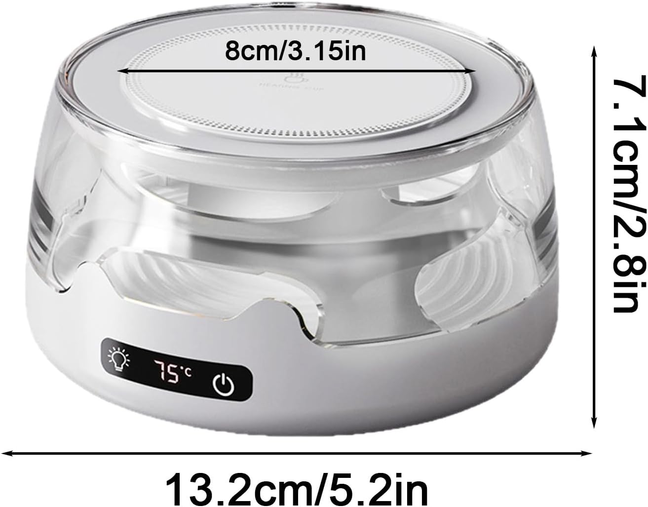 Mug Warmer - with Lights 4 Temp Settings Heater | Smart Coffee Cup Warmer with Adjustable Temperature for Warming Tea Juice Milk Water Drink at Home Office Apartment Travel Camping Christmas
