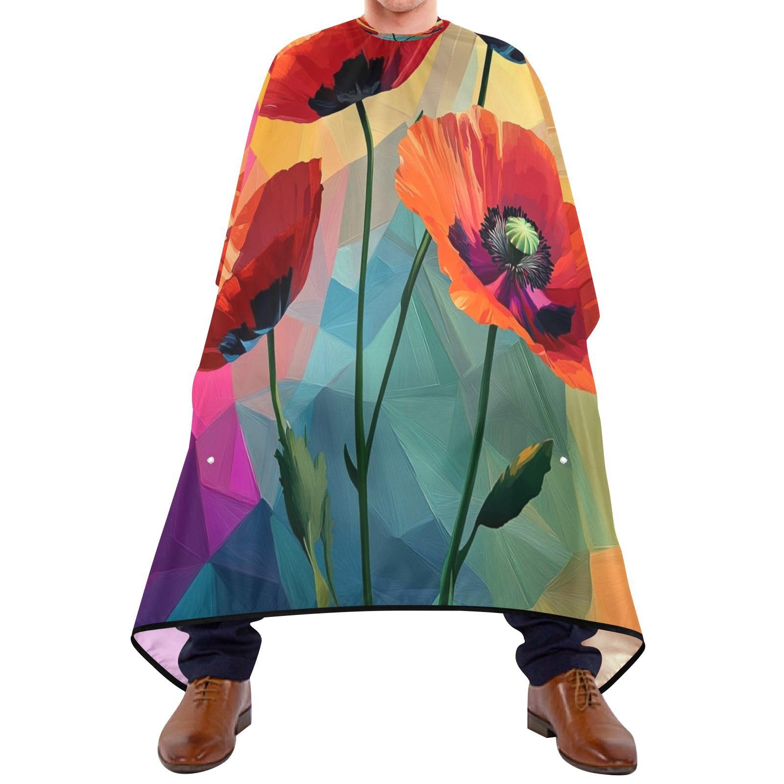 Kigai Poppy Hair Cutting Cape for Men & Women Waterproof Barber Cape Professional Hairdressing Salon Styling Apron with Adjustable Closure Snap
