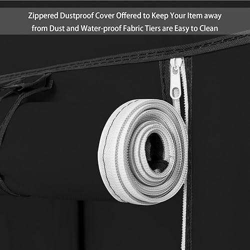 Miniatura 2 de Organizadores y almacenamiento de armario, armarios portátiles para colgar ropa, armario de tela no tejida con funda y 10 estantes, armario