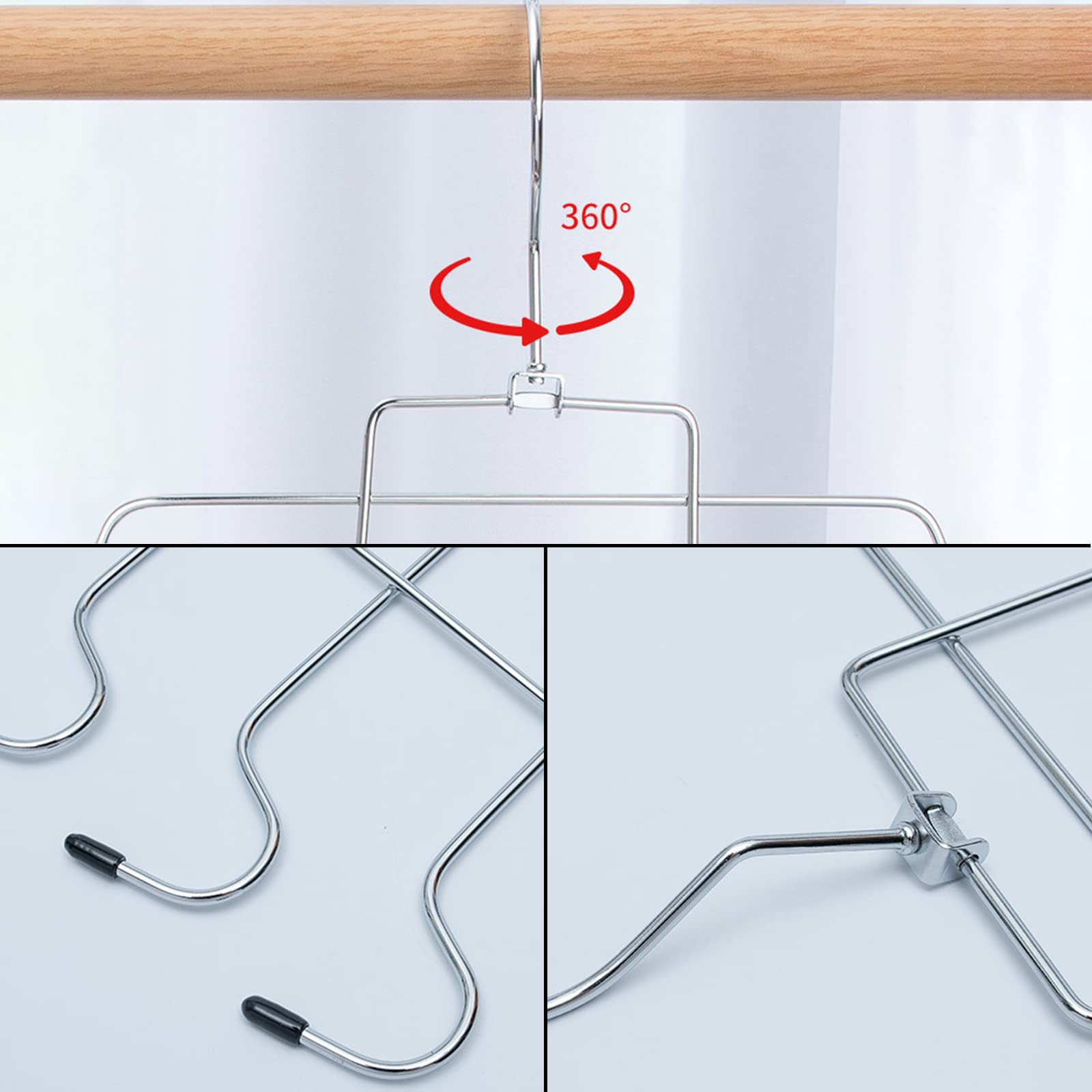 Lot De 2 Cintres Métalliques 8 étages Pour Soutiens-gorge Et Débardeurs - Pliables, Gain De Place - 8
