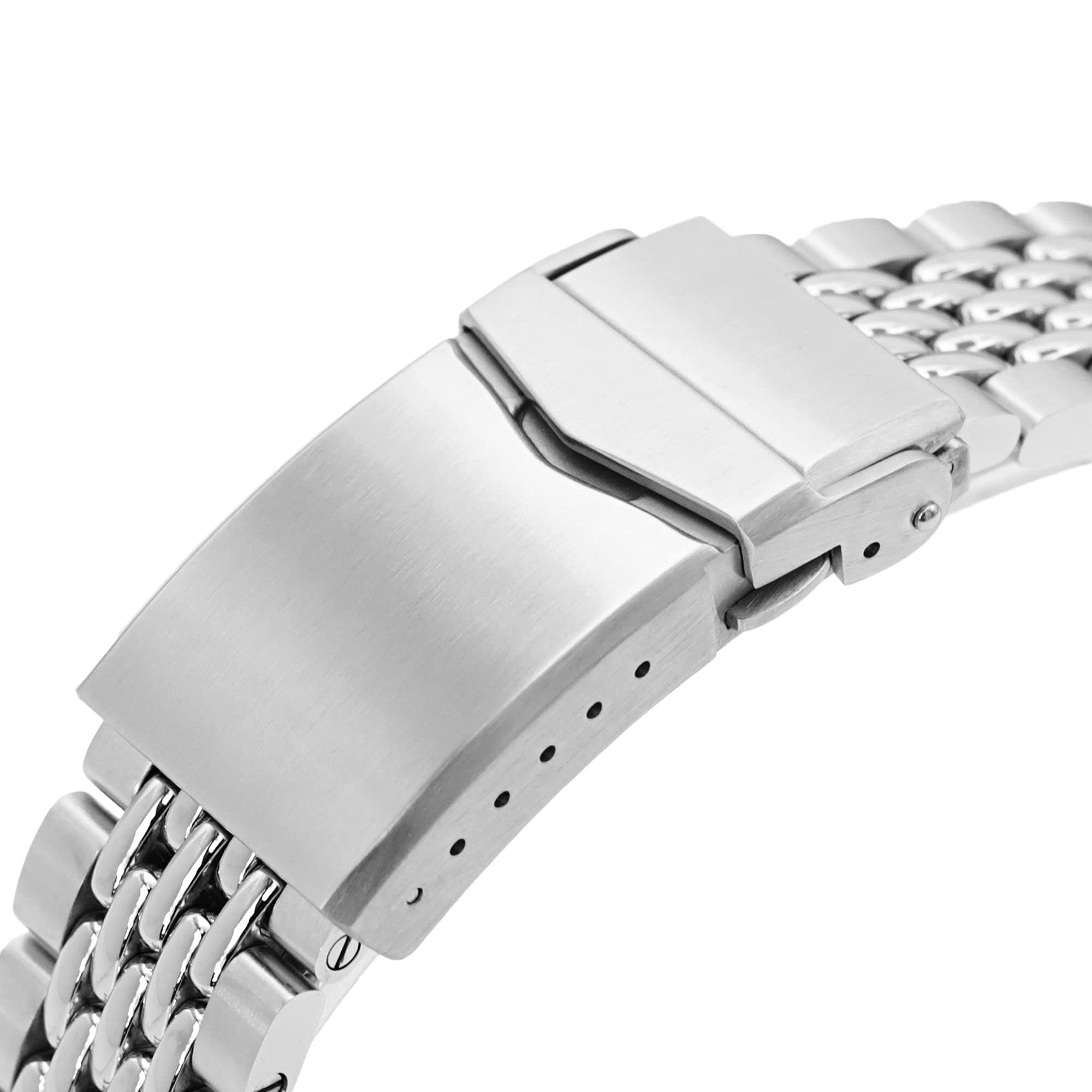 Correa de reloj de goma BOR de 22 mm compatible con modelos Seiko 5 Sport, 2 tonos cepillados y pulidos.