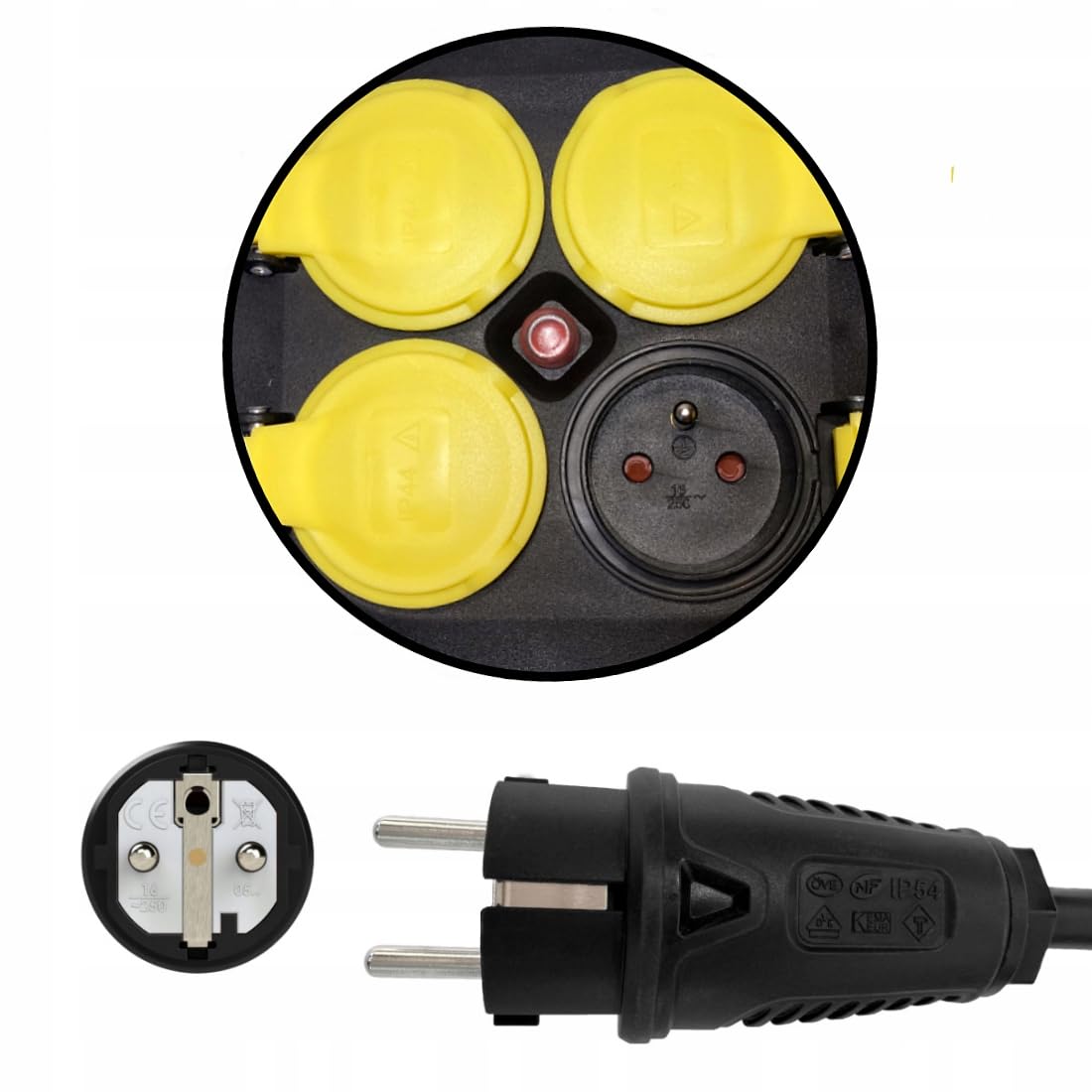 Hilark Cable Tech Rallonge renforcée de Jardin H05VV-F 3G2,5mm² sur Enrouleur 30m