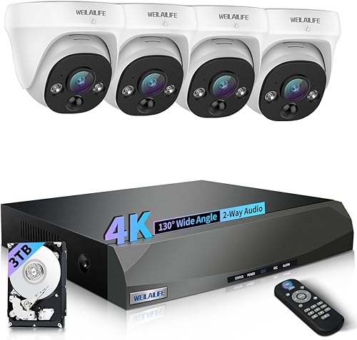 Gran angular de 130 y 90 días de almacenamientoSistema de cámara de seguridad de cúpula con cable, sistemas de cámara de videovigilancia para el