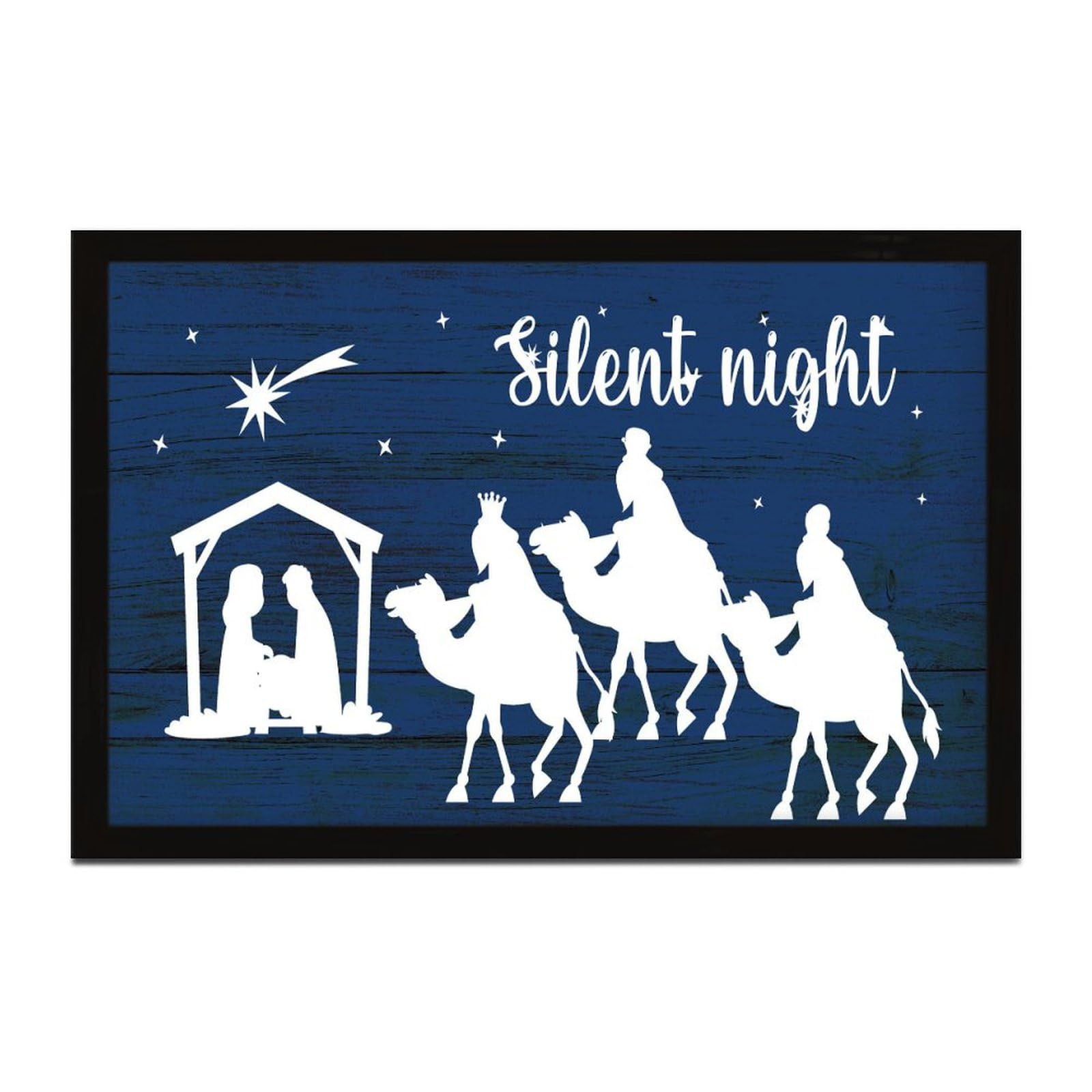 Crèche de Noël moderne panneau en bois décoration murale 20x30