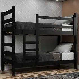 Beliche Madeira Maciça - vira 2 Camas - para Colchão 78/88 x 188cm Dubai Multimóveis Vcr4137 Preto