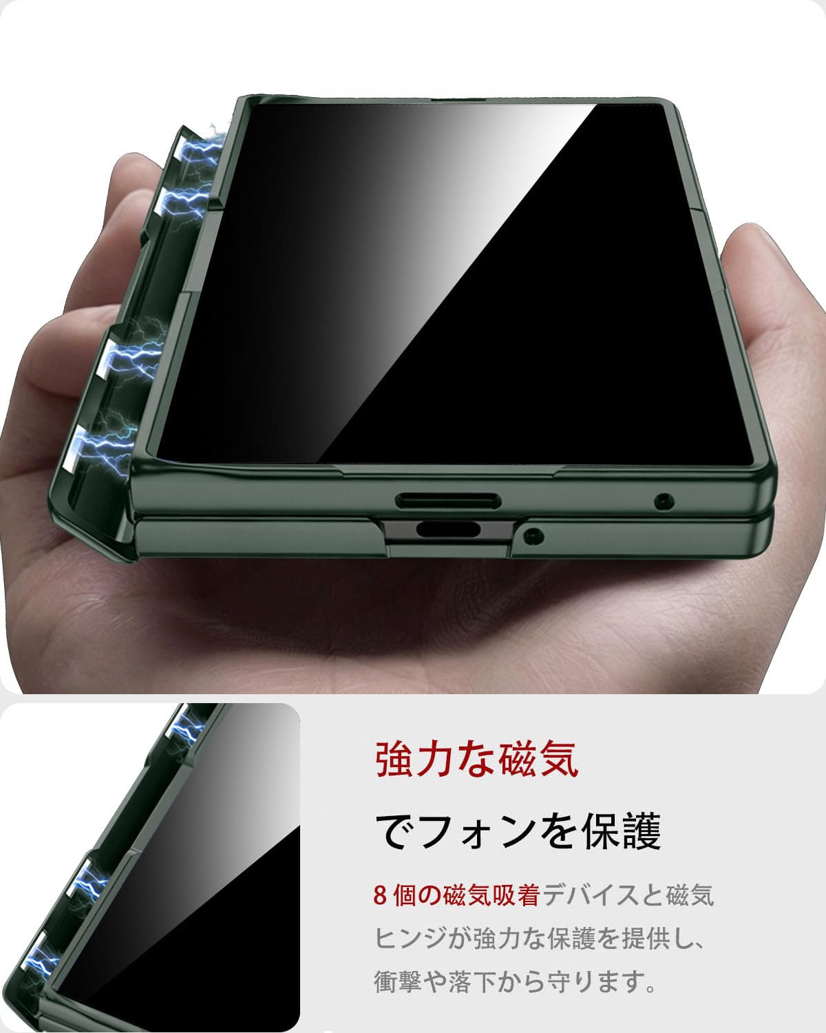 Amazon.co.jp: Miimall 対応 Galaxy Z Fold 8 ケース 覗き見防止 9H