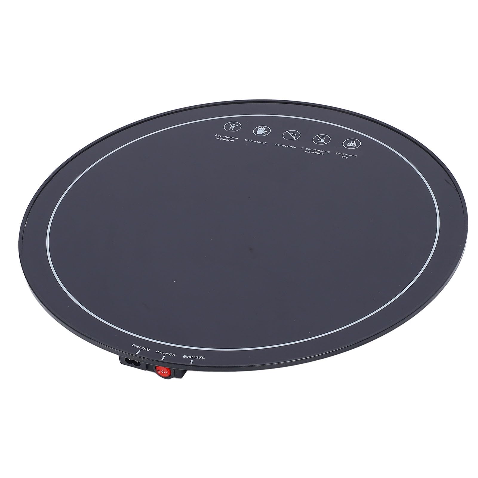 Bandeja de Calentamiento Eléctrico de Alimentos Grande y Calentador Alimentos 200W 18.1 Pulgadas para Fiestas (EU enchufe 220V)