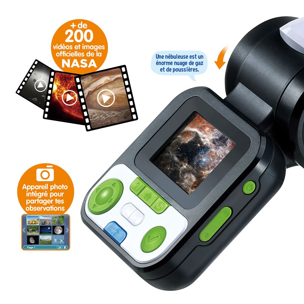 VTech - Genius XL Télescope Vidéo Interactif, Télescope Enfant avec Écran Couleur Numérique, Photos et Vidéos de la NASA, Jouet Scientifique Éducatif, Cadeau Enfant Dès 7 Ans - Contenu en Français