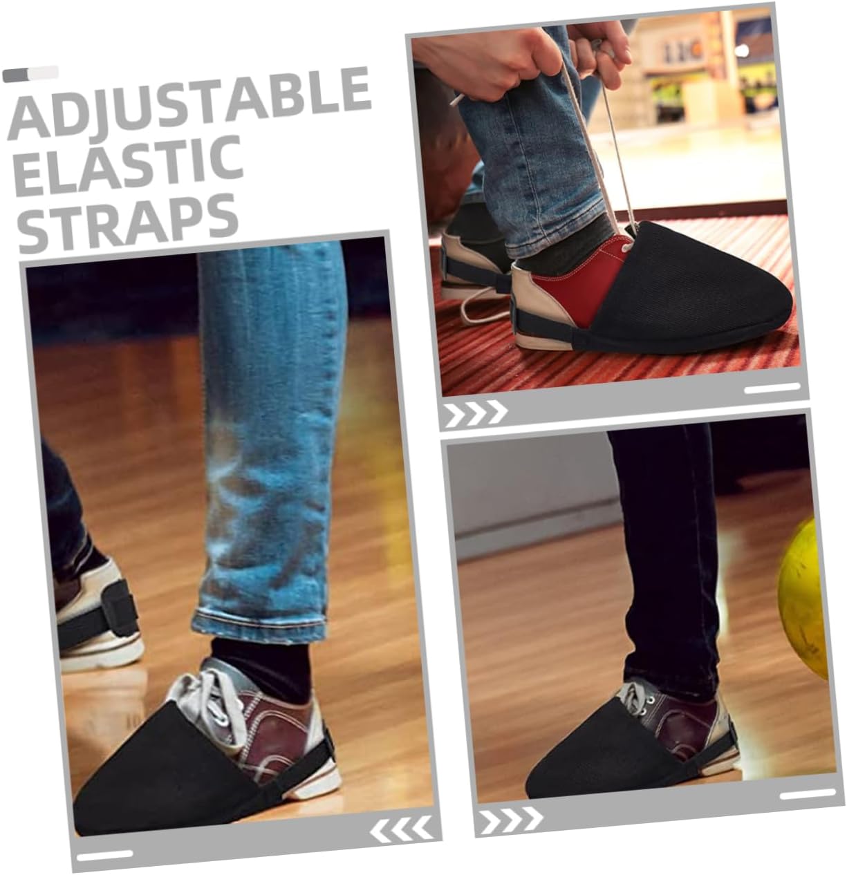 Toddmomy Adjustable Bowling Shoe Covers Elastic Band 1 Pair of Bowling Shoe Sliders for Men and Women for Indoor and Outdoor Use