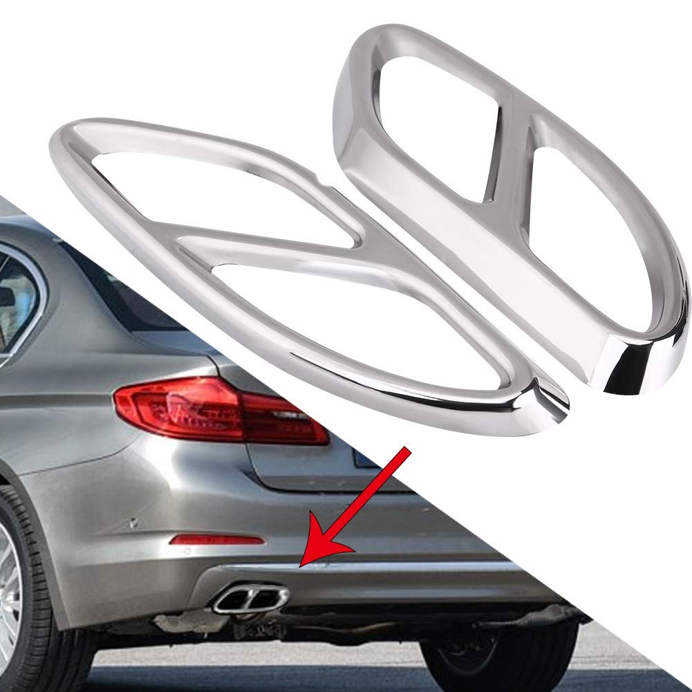 Copri tubi di scarico-1 coppia copri tubo coda di scarico trim nero per Ben-z GLC C E-Class C207 Coupe 14-17 (Colore : Argento)