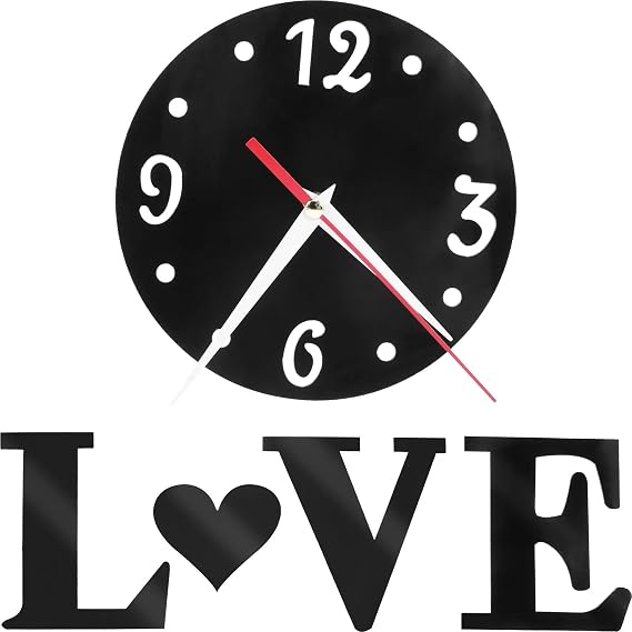 Creative Wall Clock Heart Sticker Mirror Effect DIY Frameless 3D Home Decor Bedroom Living Room Stylish Atmosphere For Living Room Bedroom
