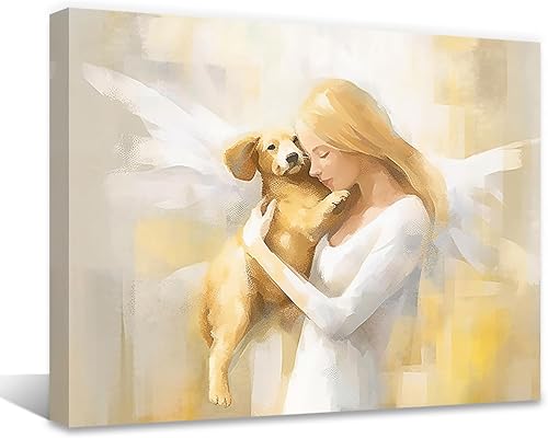 Miniatura 7 de QIXIANG Arte de pared de niña de ángeles, impresiones en lienzo de ángel blanco y alas, cuadro abstracto blanco para decoración del hogar (16.00 x