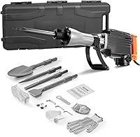 VEVOR 2200W Electric Demolition Jack Hammer, 1350 BPM Concrete Breaker, Heavy Duty with 4 Chisels & Case