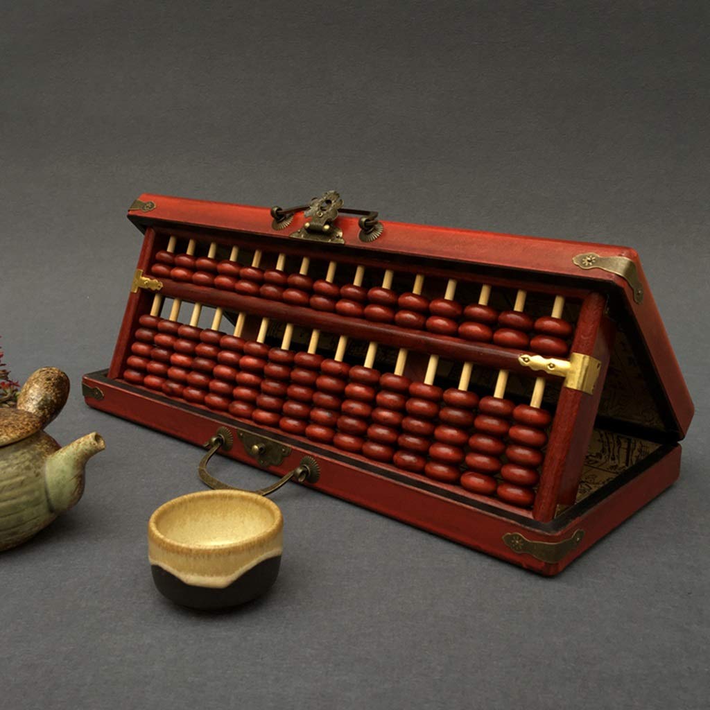 Boulier Standard à Chiffres, boulier en Bois, boulier rétro boulier Ornements décoratifs Collection boulier Artisanat boulier en Acajou avec boîte d'emballage