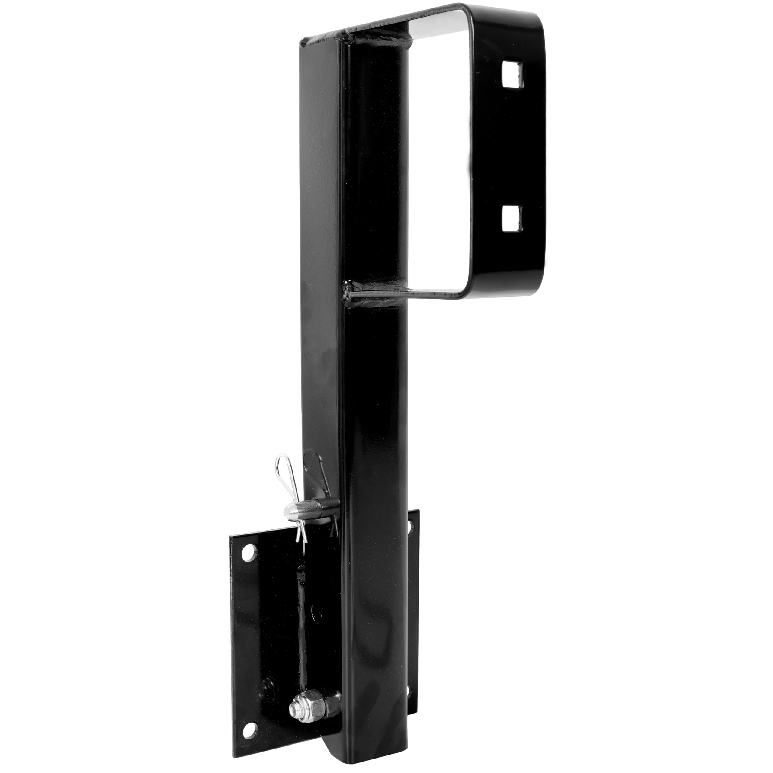 Heavy Duty Folding Spare Tire Carrier for RV Trailers, Universal 4" Square Bumper Mount for 15" & 16" Tires, Steel Wheel Holder with Quick Installation