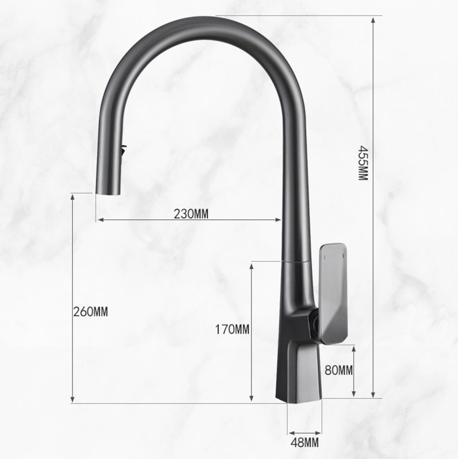 BiaoTeng Grifo Cocina para Fregadero 2 Salidas con Ducha Extraible Giratorio 360 Grados agua Fría y Caliente Grifo Cocina Extraible Laton Gris