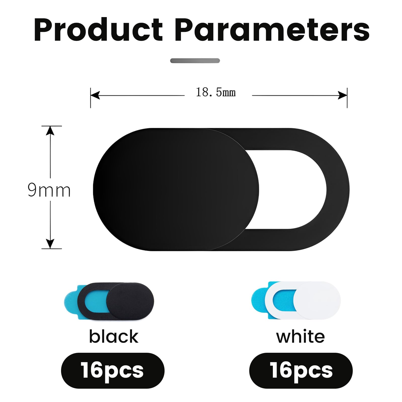 Set 32 Pezzi Copertura Webcam Ultrasottile, Copri Telecamera Slider per Laptop, Tablet e Smartphone, Protezione della Privacy in Plastica con Adesivo Forte - Non per Doppia Fotocamera